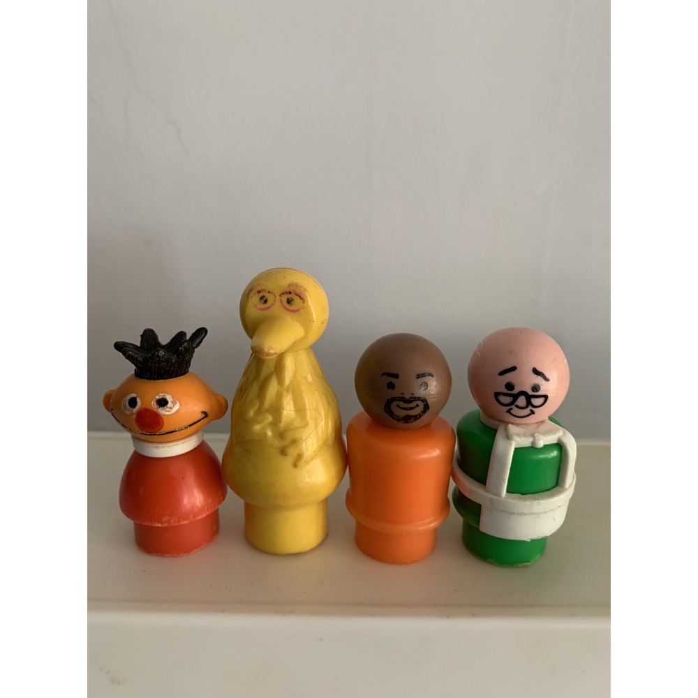VTG Fisher Price Sesame Street Little People Gordon Ernie Big Bird Mr Hooper‎